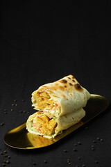 Chicken Shawarma on Golden Plate.