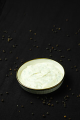 Creamy Garlic Sauce in Bowl.
