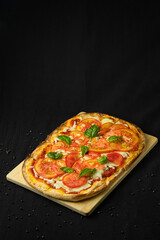Margherita Pizza with Fresh Tomatoes and Basil.