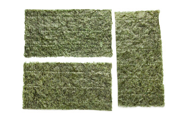 Nori sheets isolated on white background