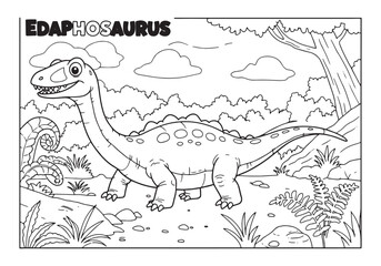 Edaphosaurus dinosaur coloring page for kids educational activit