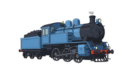 Obraz premium Isolated Steam Locomotive Train