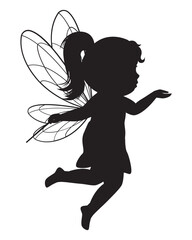 Silhouette of a Fairy with Wings