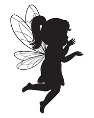 Silhouette of a Fairy with Wings