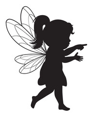 Silhouette of a Fairy with Wings
