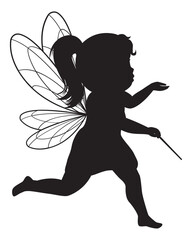 Fototapeta premium Silhouette of a Fairy with Wings