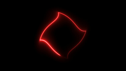Glowing Neon light rectangle frame loading icon background in retro style, 4k illustration.