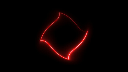 Glowing Neon light rectangle frame loading icon background in retro style, 4k illustration.