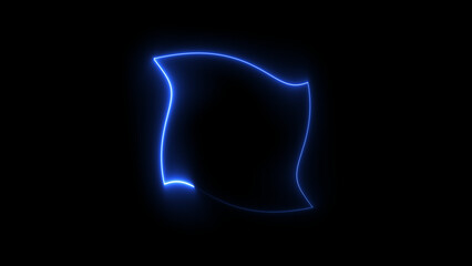 Glowing Neon light rectangle frame loading icon background in retro style, 4k illustration.