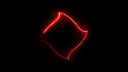 Glowing Neon light rectangle frame loading icon background in retro style, 4k illustration.