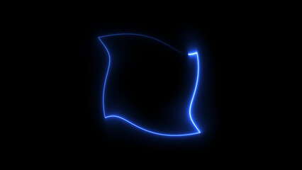 Glowing Neon light rectangle frame loading icon background in retro style, 4k illustration.