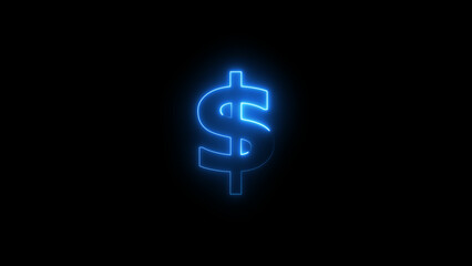 Abstract neon Dollar icon conceptual business illustration background.	