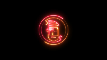 bright color neon voice recorder  icon background illustration.	