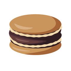 Chocolate ganache macaron isolated