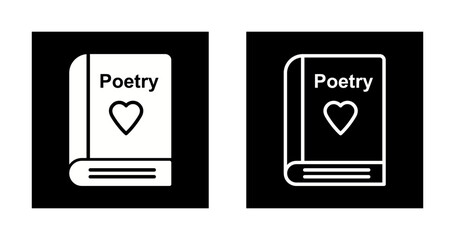 Romantic poetry book Vector Icon
