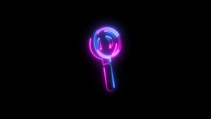 neon magnify zoom icon background illustration. Searching icon background.