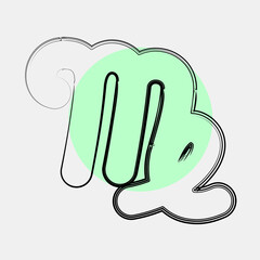 Icon virgo. Zodiac horoscope elements. Icon in color spot style.