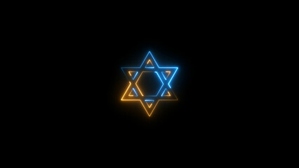 Abstract glowing neon star frame loading icon  background illustration.