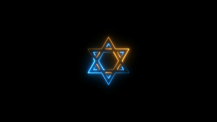 Abstract glowing neon star frame loading icon  background illustration.