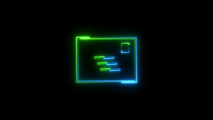 Neon NID document uploading icon background. NID card icon background illustration.