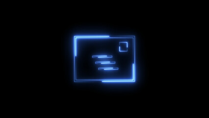 Neon NID document uploading icon background. NID card icon background illustration.