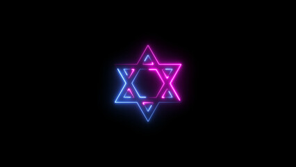 Abstract glowing neon star frame loading icon  background illustration.