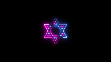 Abstract glowing neon star frame loading icon  background illustration.