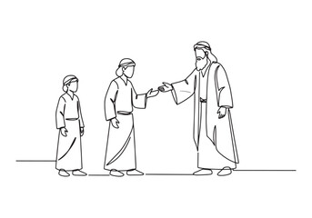 Continuous Line Art, The Prodigal Son's Return Depicted in Minim