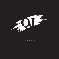 QJ Brush Monogram Logo – Creative Minimalist Letter mark for Luxury Branding & Elegant Identity Design