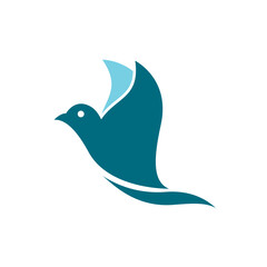 beautiful bird design flying flapping its wings