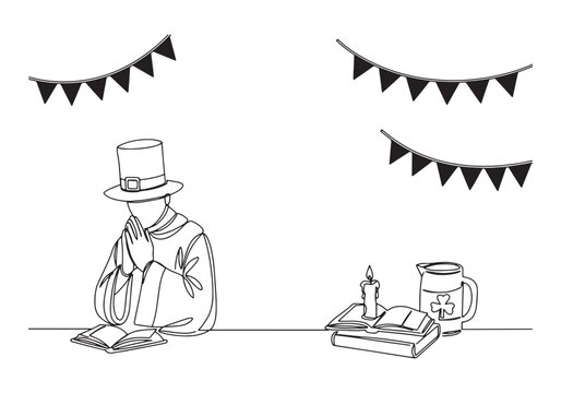 Elegant st patrick's day celebration with a continuous line draw