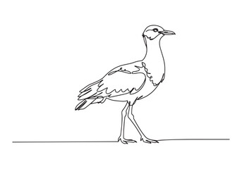 Elegant bustard bird illustration in a continuous line drawing s