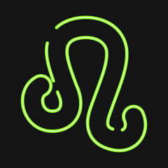 Icon leo. Zodiac horoscope elements. Icon in neon style.