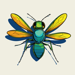 comic style fly vector for graphic design