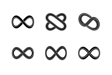 elegant infinity symbol silhouette simple flat vector art