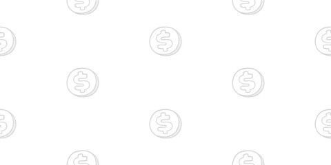 Dollar Doodle seamless pattern background. US dollar pattern background. Seamless pattern of the symbols of dollar currency background. Dollar sign pattern background. 