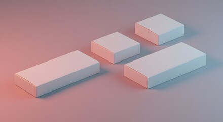 Elegant White Product Boxes Mockup on Neutral Background for Packaging Design Inspiration