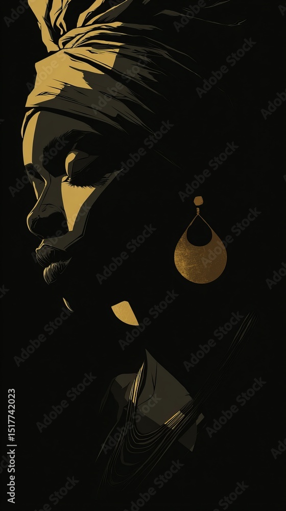 Poster elegance in silence captures a moment of reflection with abstract space background