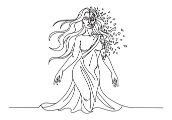 Fototapeta premium Striking contrast of beauty and deconstruction in a continuous l