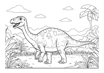 Scutosaurus coloring page for kids and adults, black and white d