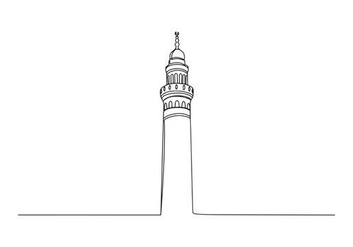 black line drawing mosque minaret clip art preview
