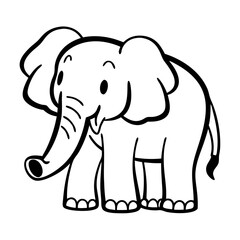 Obraz premium Cute elephant character isolated on white background 