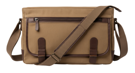 Isolated Canvas Messenger Bag