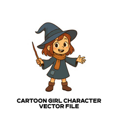 Cartoon Girl Vector Character Designs. 2d vector illustrations of a cute and beautiful cartoon character. Editable EPS file