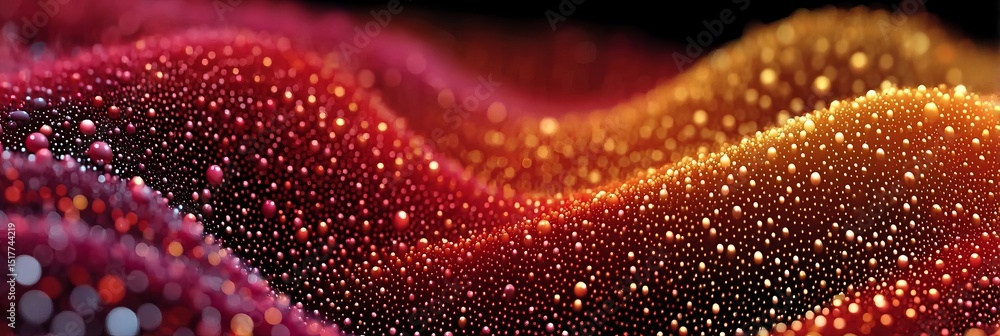 Poster colorful abstract background showcasing flowing shapes with shimmering particles in a cosmic space s