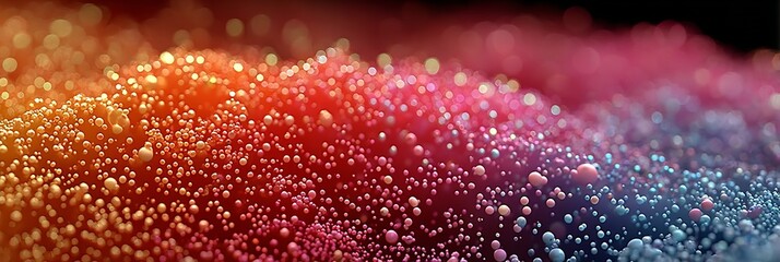 Vibrant abstract composition with colorful bubbles and cosmic background showcasing a mesmerizing interplay of light