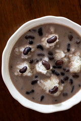 A traditional Thai dessert, Black bean in coconut milk.