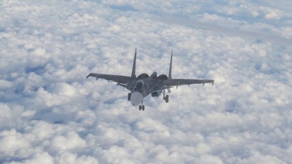 military fighter jet in flight 3d render