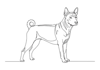 Fototapeta premium Elegant Thai Ridgeback Dog, Continuous Line Art in Minimalist St