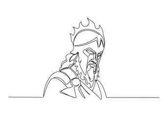 Obraz premium Hades, Greek God of the Underworld, in Continuous Line Art Style